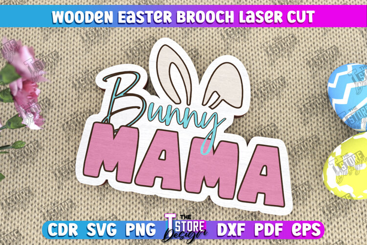 Wooden Easter Brooch | Accessories | Gift Idea |Easter Bunny example image 1