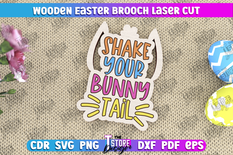 Wooden Easter Brooch | Accessories | Gift Idea |Easter Bunny