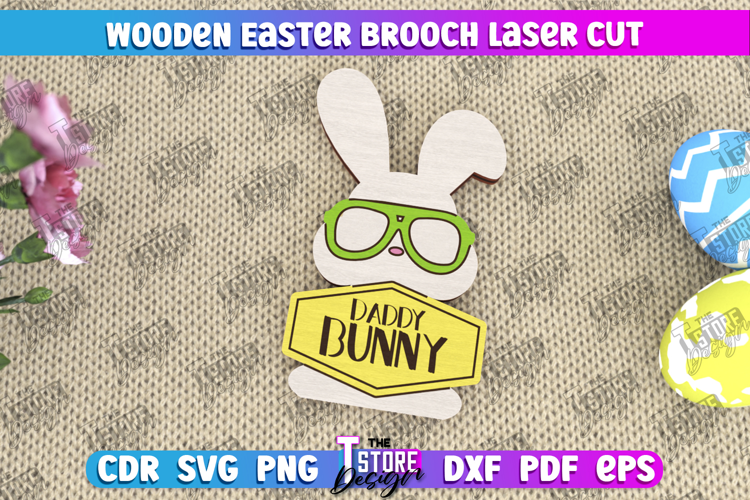 Wooden Easter Brooch | Accessories | Gift Idea |Easter Bunny
