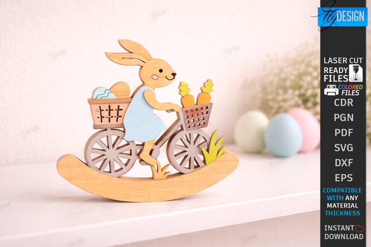 Easter Bunny Rocker Laser Cut | Standing Rabbit Table Decor
