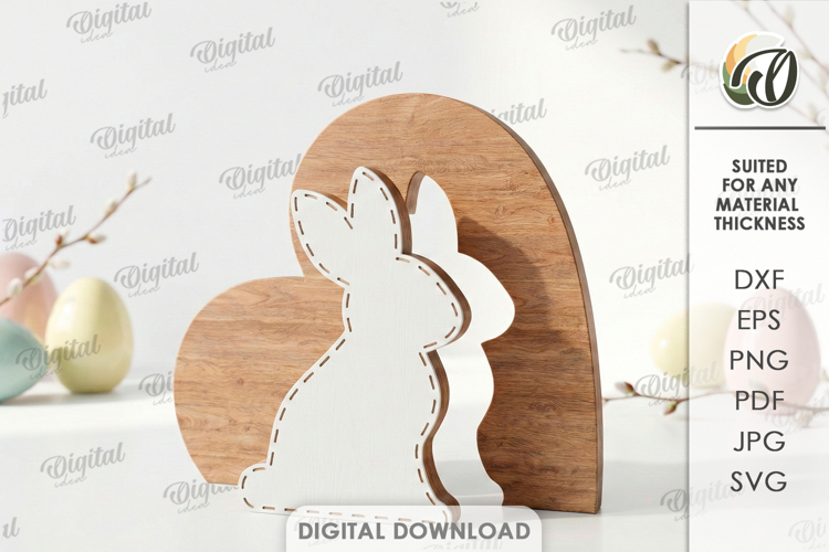 Easter Stand Decor Laser Cut. Easter Bunny SVG (6640886)