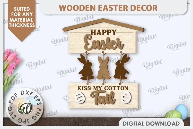 Easter Wooden Decor Laser Cut. Home Decor. Easter Decor SVG