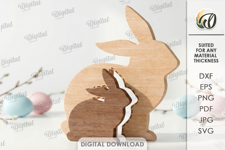 Easter Stand Decor Laser Cut. Easter Bunny SVG (6640901)