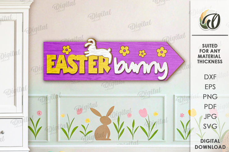 Easter Directional Sign Laser Cut. Easter Decor SVG