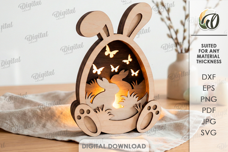 3D Easter Lamp Laser Cut. Night Lamp. Led Lamp SVG
