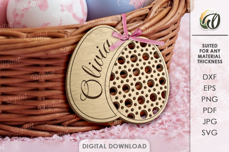 Easter Rattan Ornament Laser Cut. Easter Egg SVG
