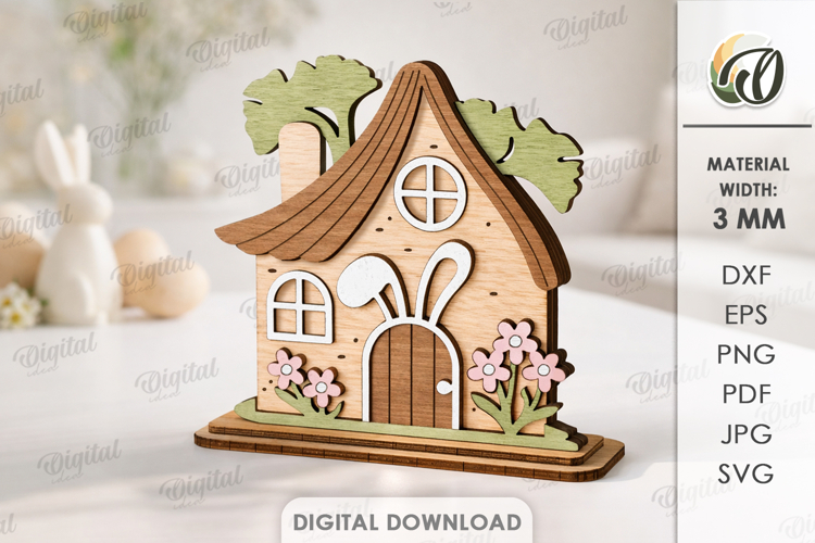 3D Easter Stand Laser Cut. Easter Stand Decor SVG