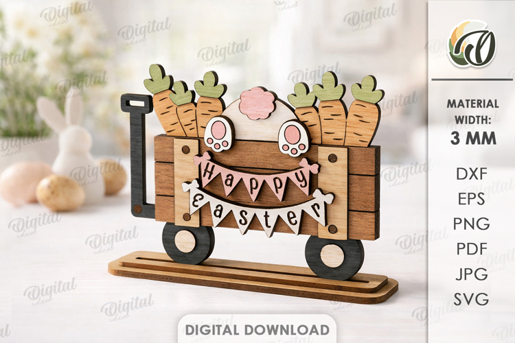 3D Easter Stand Laser Cut. Easter Stand Decor SVG