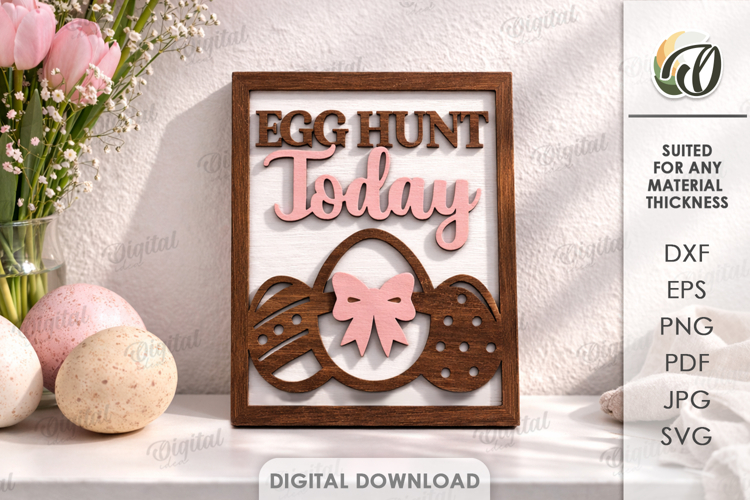 3D Easter Wall Decor Laser Cut. Easter Wall Sign SVG