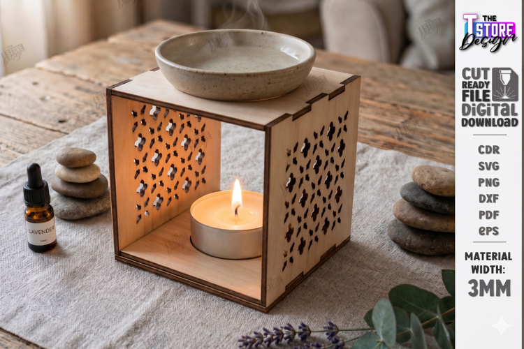 Essential Oil Burner Laser Cut | Aroma Lamp | Home Decor example image 1
