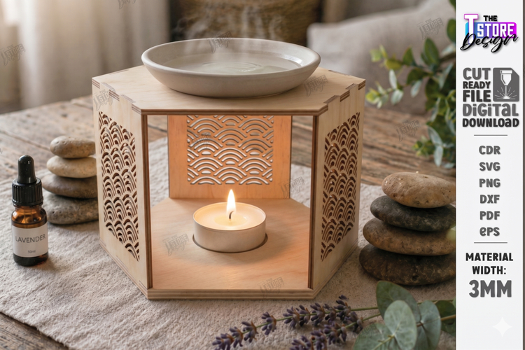 Essential Oil Burner Laser Cut | Aroma Lamp | Home Decor