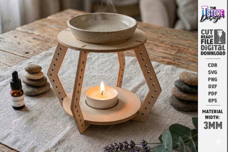 Essential Oil Burner Laser Cut | Aroma Lamp | Home Decor