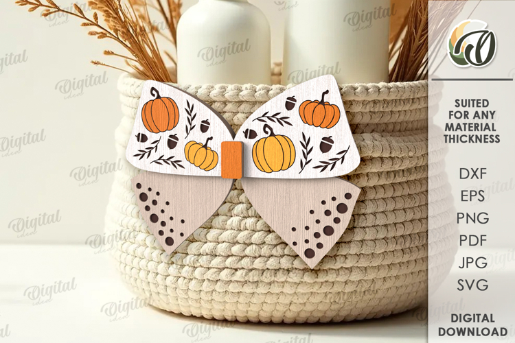 Wooden Fall Bow Lasercut. Wooden Accessories SVG
