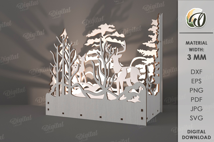 Wooden Christmas Lamp Laser Cut. Christmas Lamp SVG