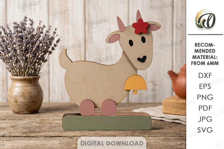 Farm Animal Stand Laser Cut. Stand Decor. Goat SVG