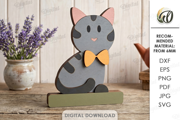 Farm Animal Stand Laser Cut. Stand Decor. Cat SVG