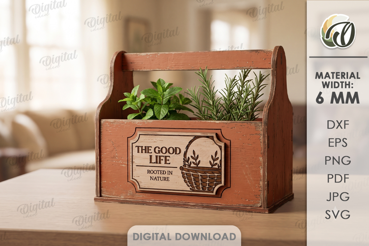 3D Farm Crate Laser Cut. Storage Box. Produce Crate SVG