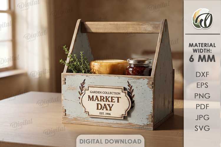 3D Farm Crate Laser Cut. Storage Box. Produce Crate SVG