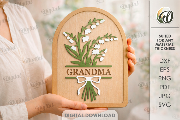 3D Flower Sign Laser Cut. Gift For Grandma. Wall Decor SVG