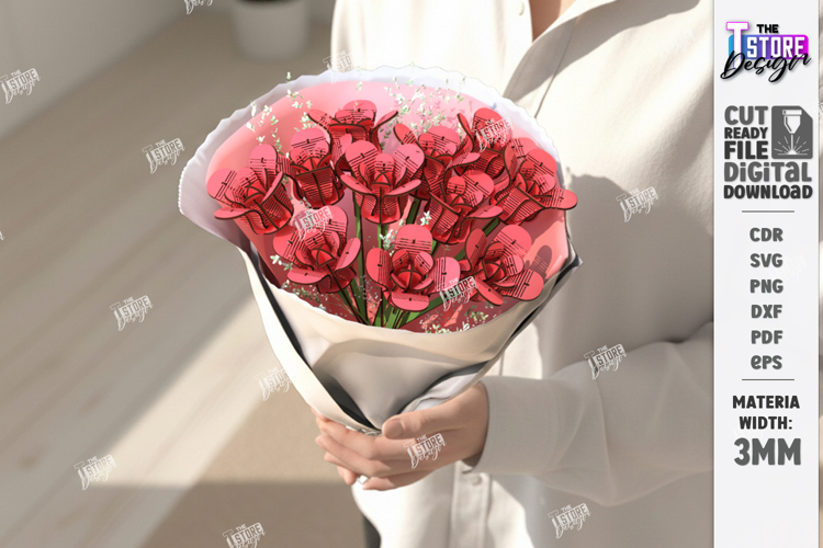 Flower Bouquet Laser Cut | Eternal Flowers | Composite Model