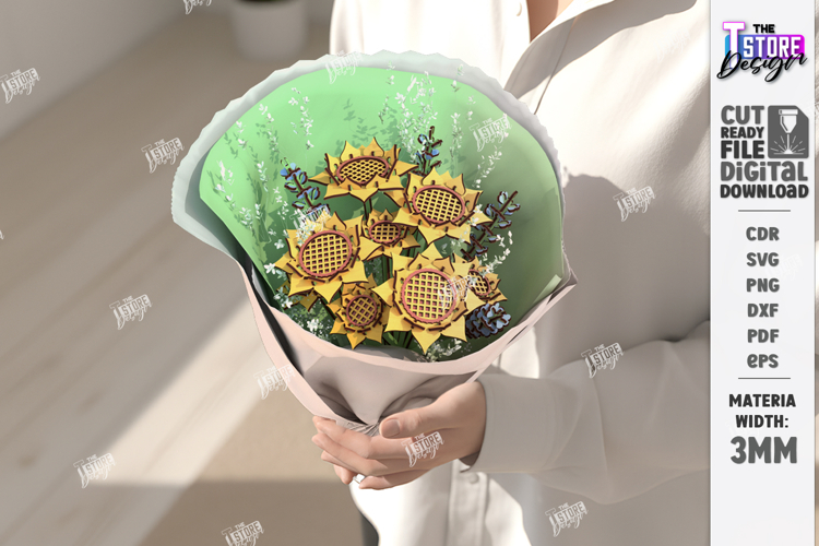 Flower Bouquet Laser Cut | Eternal Flowers | Composite Model