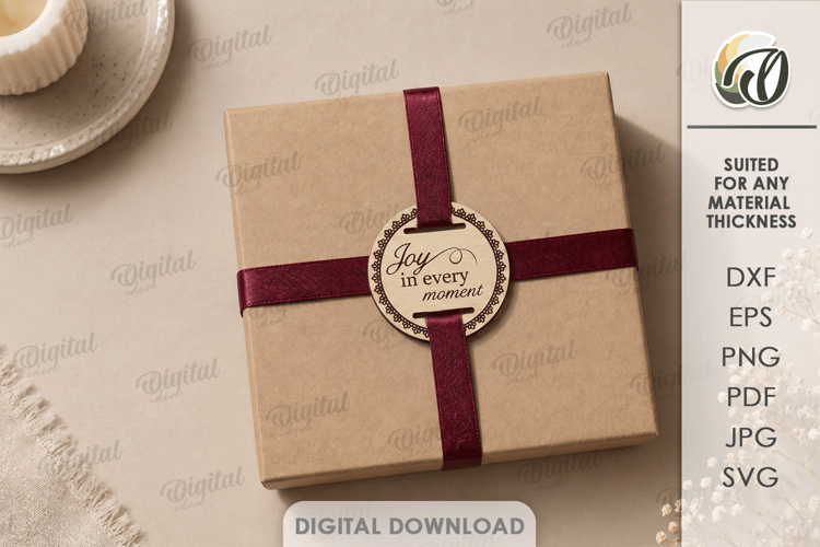 Gift Tag Laser Cut. Engraved Present Tag SVG