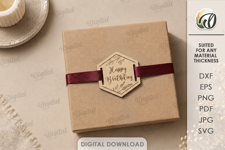 Gift Tag Laser Cut. Engraved Present Tag SVG
