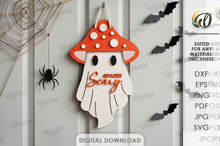 3D Ghost Wall Decor Laser Cut. Halloween Decor SVG