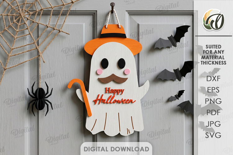 3D Ghost Wall Decor Laser Cut. Halloween Decor SVG