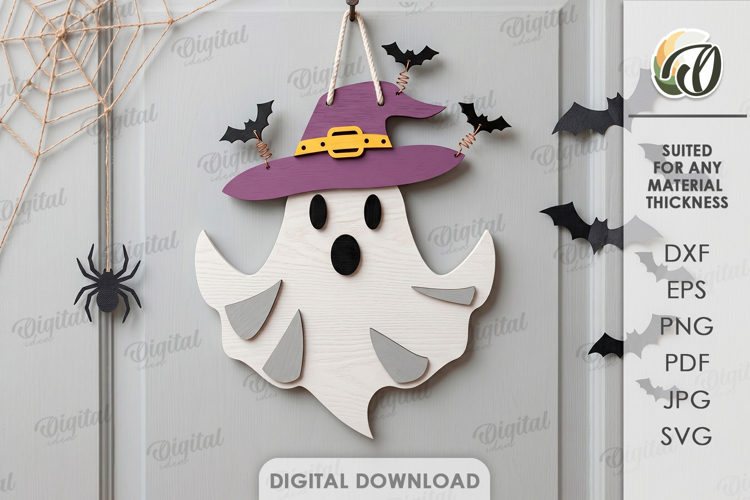 3D Ghost Wall Decor Laser Cut. Halloween Decor SVG