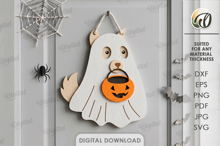 3D Ghost Wall Decor Laser Cut. Halloween Decor SVG
