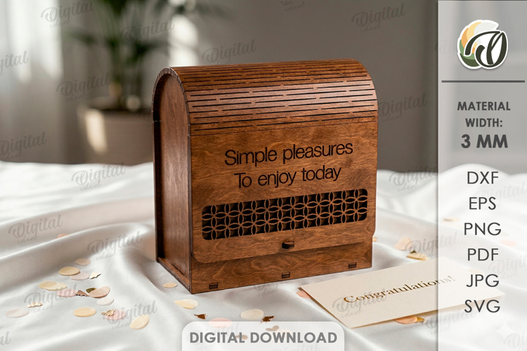 3D Gift Box Laser Cut. Present Box SVG