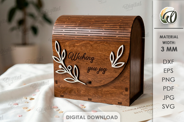 3D Gift Box Laser Cut. Present Box SVG
