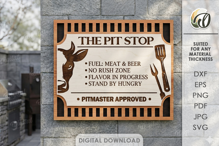 3D Grill Wall Art Laser Cut. Kitchen Wall Decor SVG