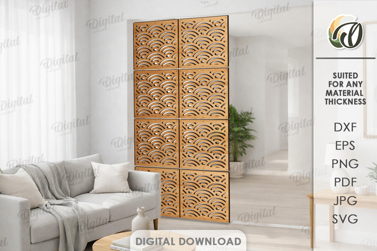 Hanging Room Divider Panel Laser Cut. Home Decor SVG