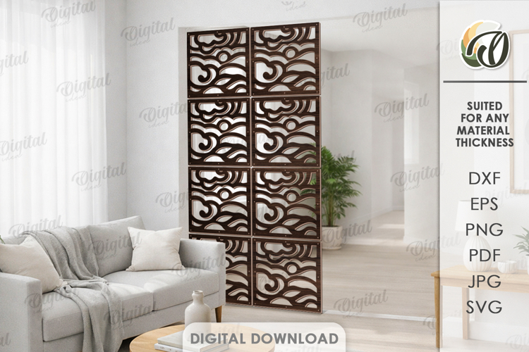 Hanging Room Divider Panel Laser Cut. Home Decor SVG