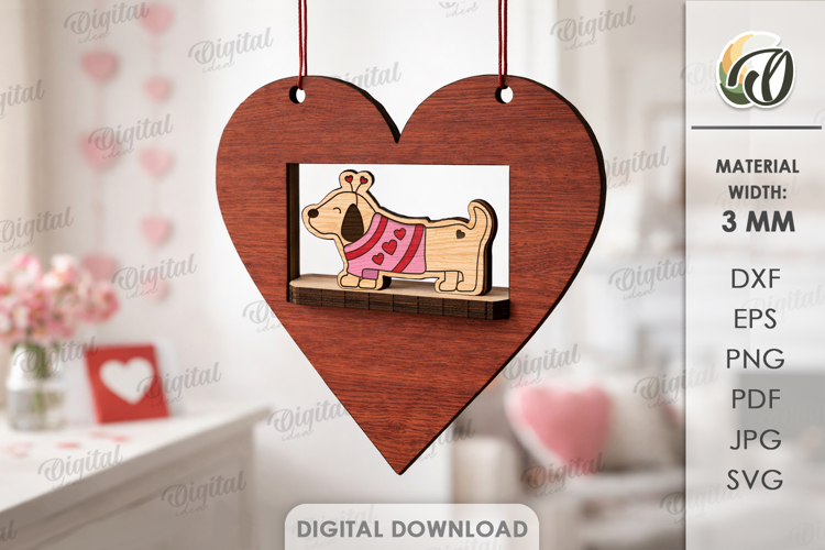 Valentines Day Heart Decor Laser Cut. Valentine Decor SVG