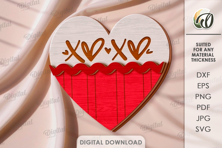 3D Heart Decor Laser Cut. Valentines Wall Decor SVG