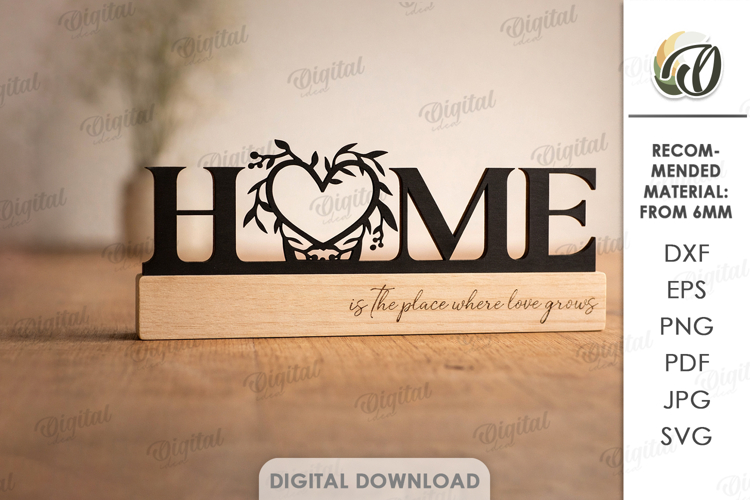3D Home Decor Sign Laser Cut. Standing Decor SVG