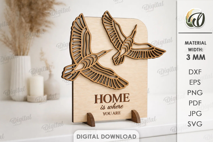 3D Home Decor Laser Cut. Stand Decor SVG