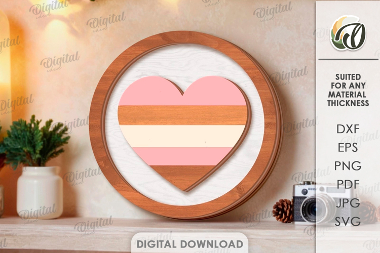 3D Home Sign Laser Cut. Round Sign. Wall Decor SVG