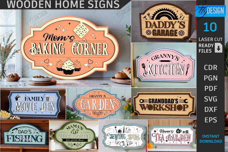 Home Signs Laser Cut Bundle |Home Wall Decor| Family Design