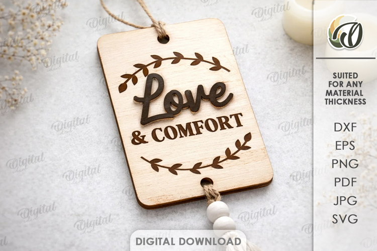 3D Home Gift Tag Laser Cut. Present Tag SVG