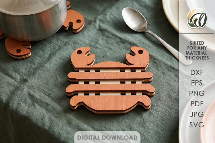 3D Hot Pad Laser Cut. Kitchen Decor. Kitchen Trivet SVG