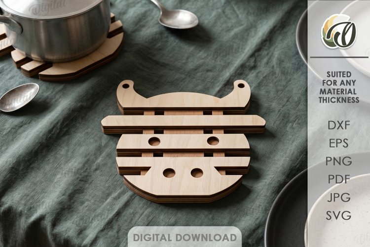 3D Hot Pad Laser Cut. Kitchen Decor. Kitchen Trivet SVG