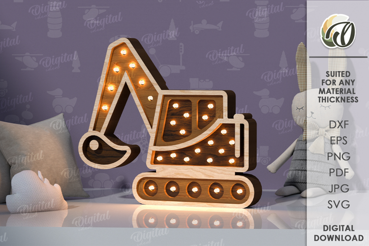 Wooden Kids Led Nightlight Laser Cut. Kids Night Lamp SVG