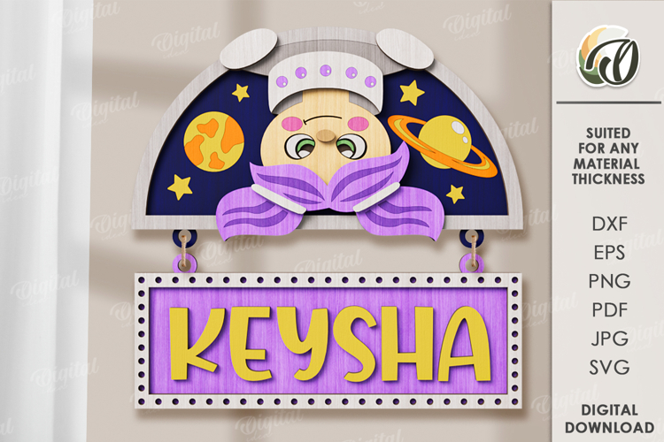 Wooden Kids Name Sign Laser Cut. Kids room wall decor SVG