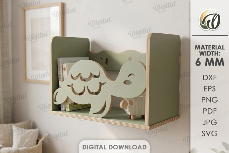 Kids Wall Shelf Laser Cut. Display Shelf. Nursery Decor SVG