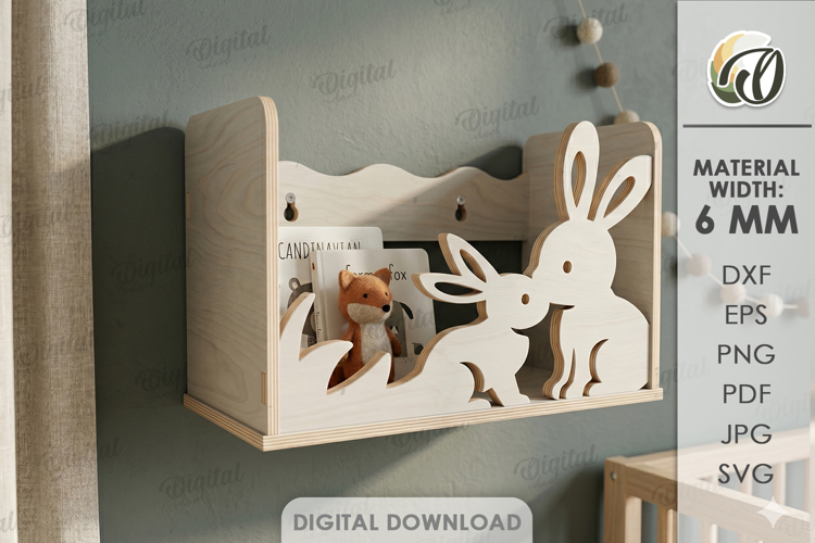Kids Wall Shelf Laser Cut. Display Shelf. Nursery Decor SVG