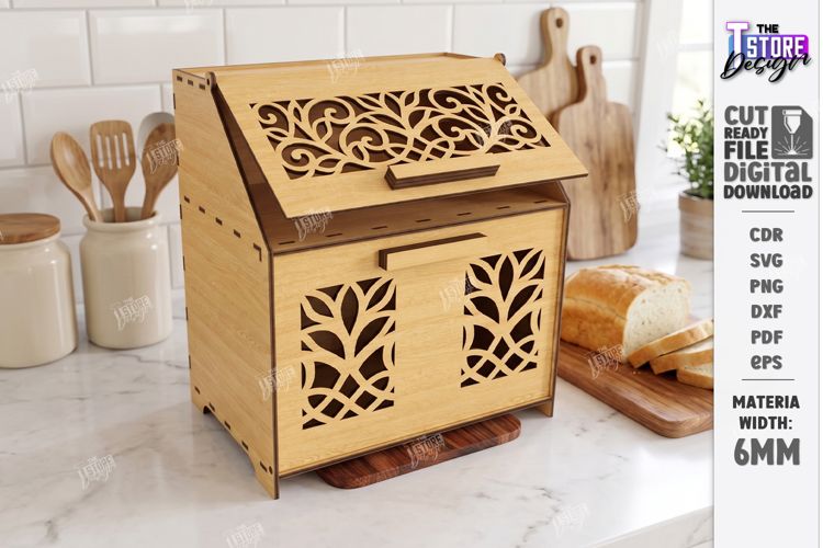 Kitchen Bread Box Laser Cut | Kitchen Counter Organizer |CNC